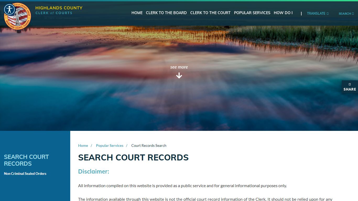 Court Records Search - Highlands County Clerk of Courts